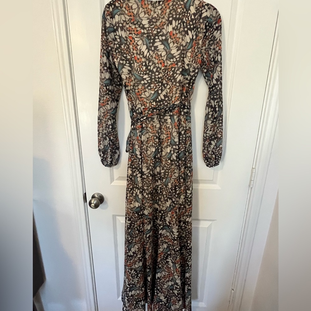 NWOT Anthropologie Hutch Butterfly Flutter Perfection Wrap Maxi Dress in Size XS